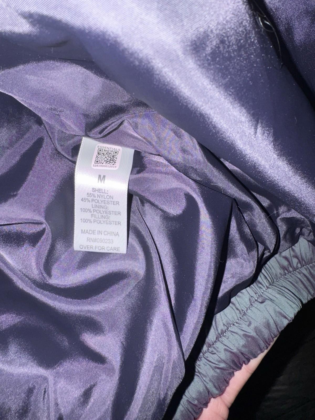 Essentials Fear Of God Jacket Medium iridescent Puffer Down Quilted Full Zip NEW