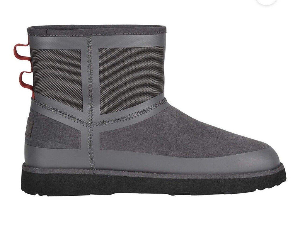 NEW UGG MENS CLASSIC MINI URBAN TECH WP CHARCOAL BOOTS US 8