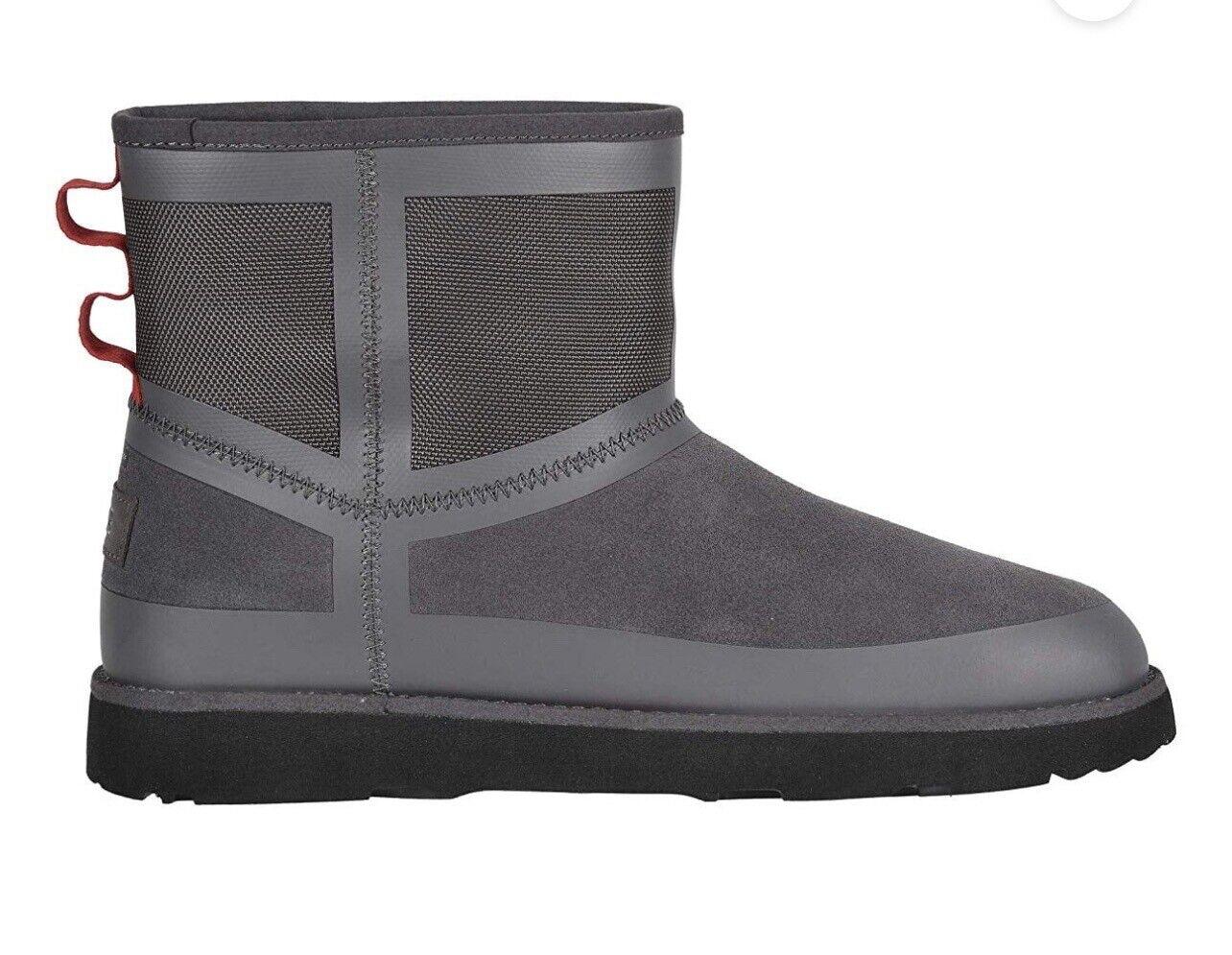 NEW UGG MENS CLASSIC MINI URBAN TECH WP CHARCOAL BOOTS US 8