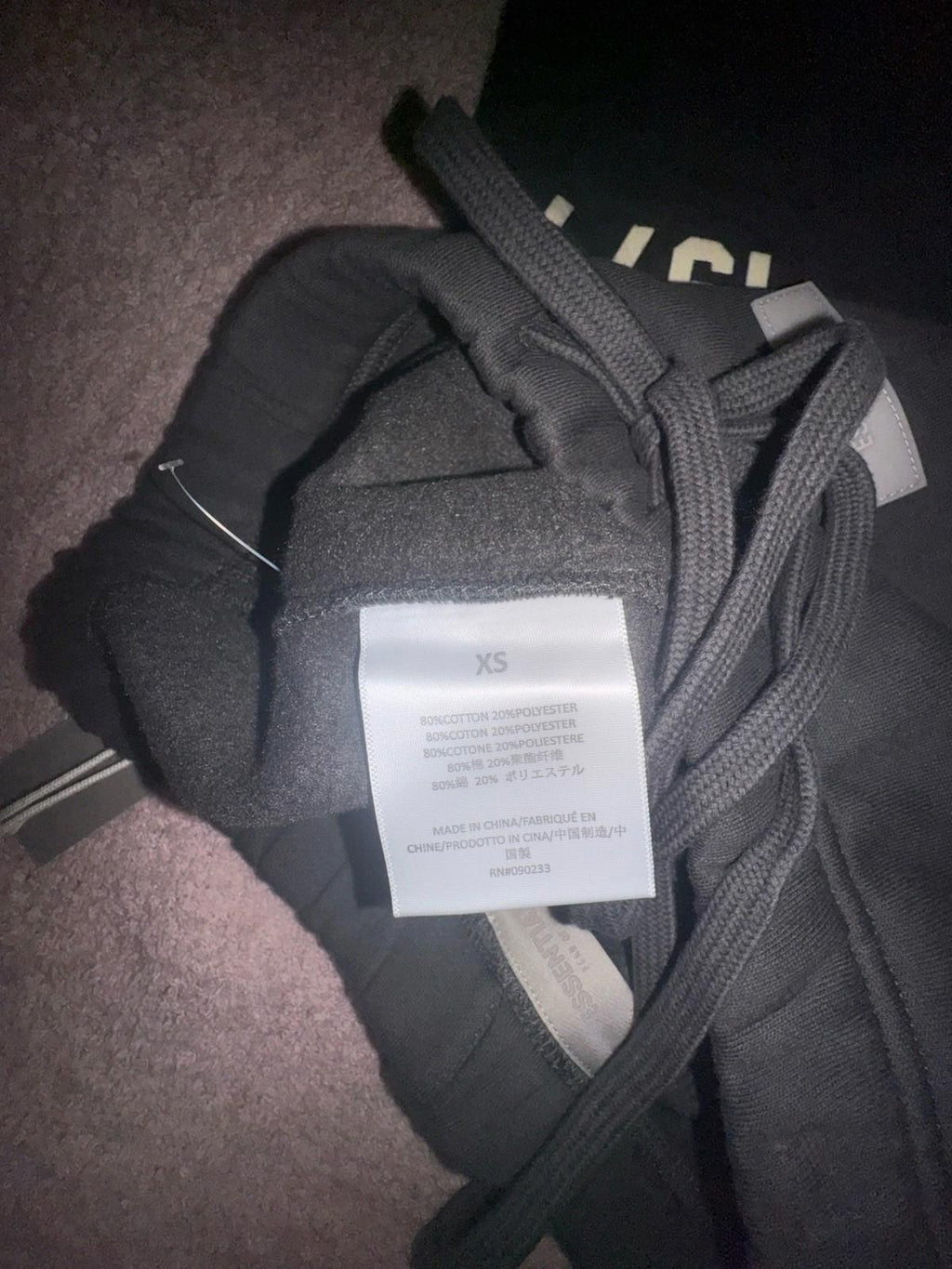 NWT FOG Fear of God Essentials 1977 Tapered Joggers Sweatpants Size XSmall Iron