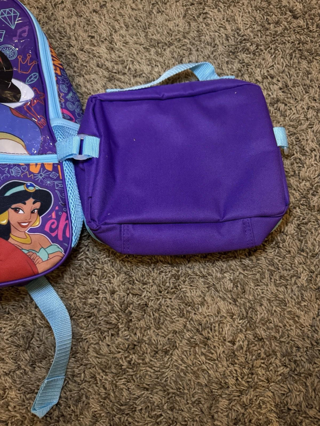 NEW! Disney Princess Kids 16" Backpack & Lunchbox Set With Headphones