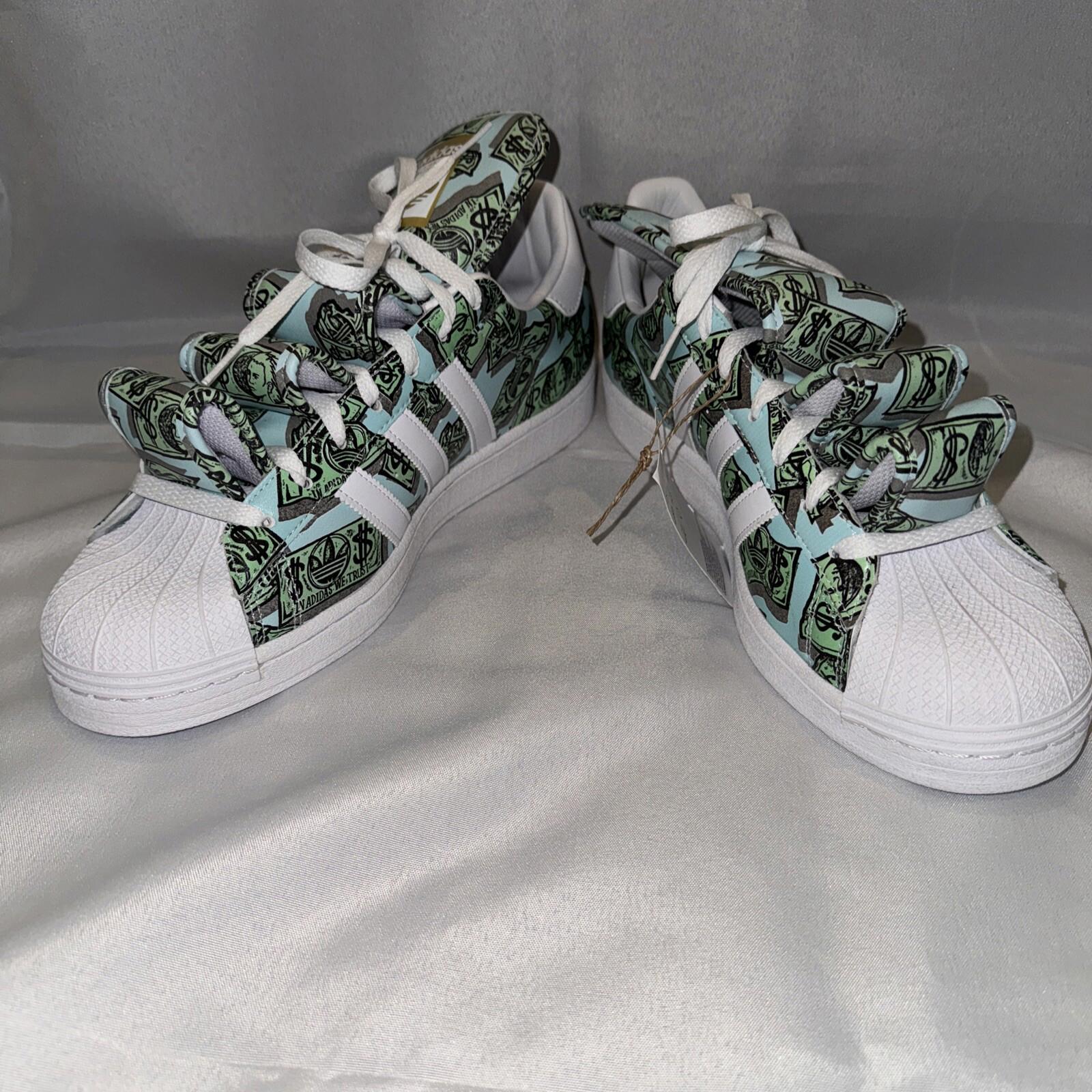 Adidas Jeremy Scott Superstar Money Print Shoe's Green Men's size 10.5, 11