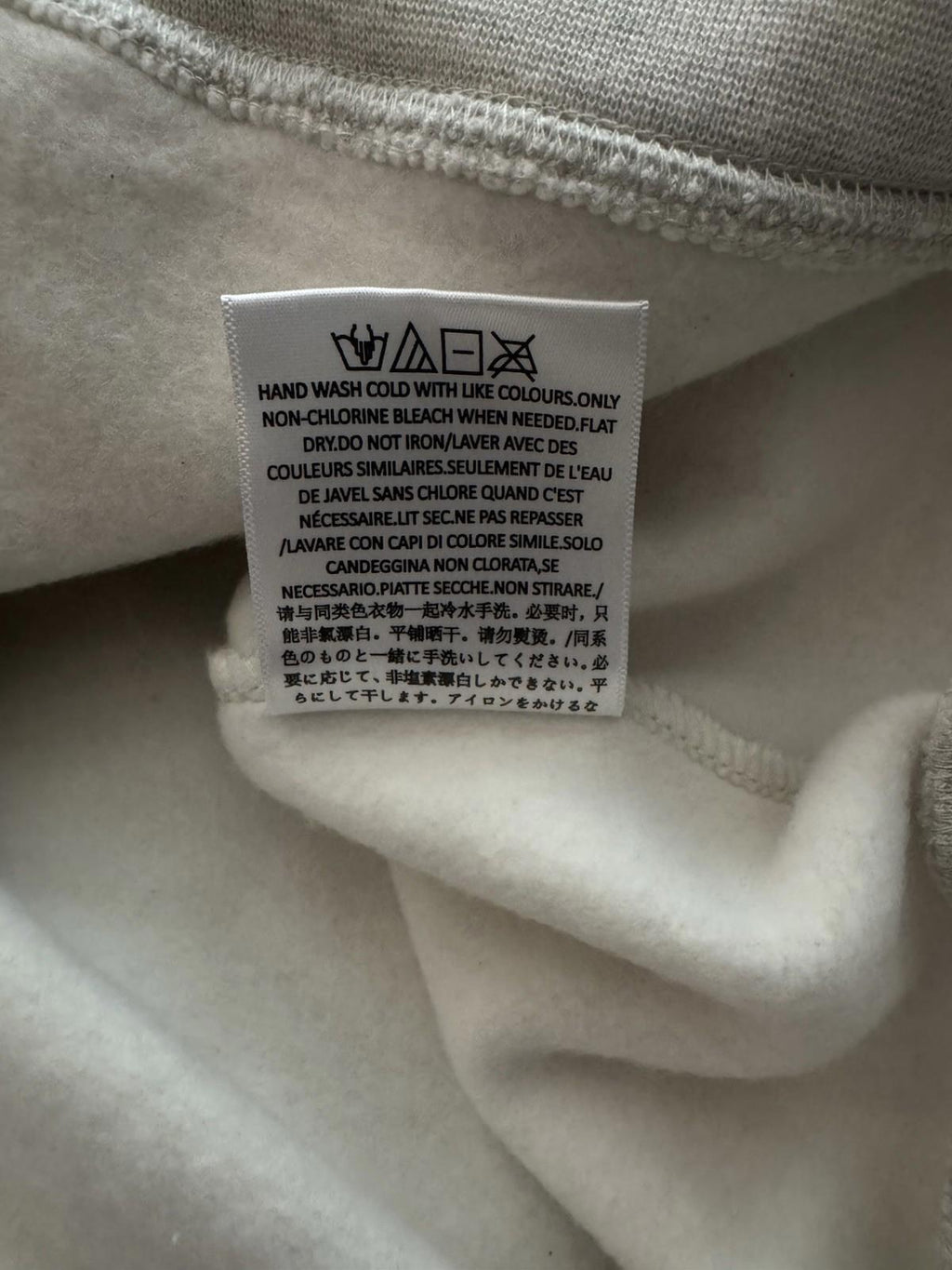 New Essentials Fear Of God 2 Sided Logo Pullover Hoodie Light Oatmeal Size Med