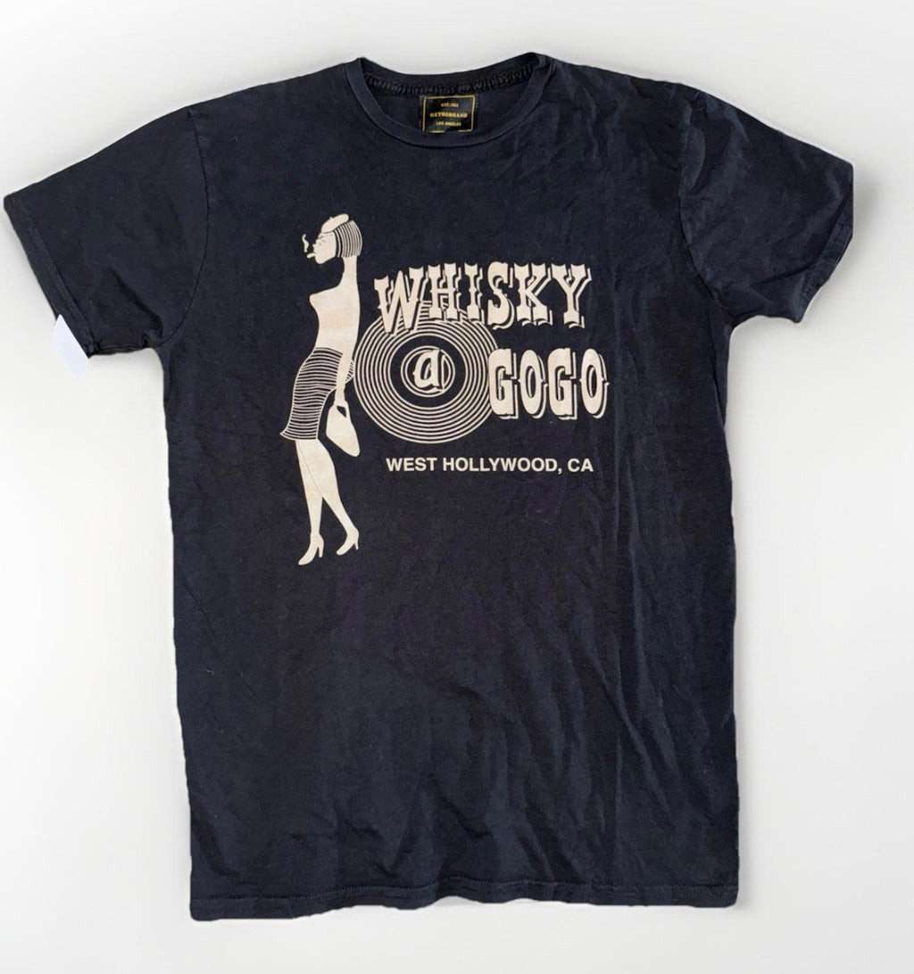 RETROBRAND Whiskey A Go Go Black Tee Medium NWOT