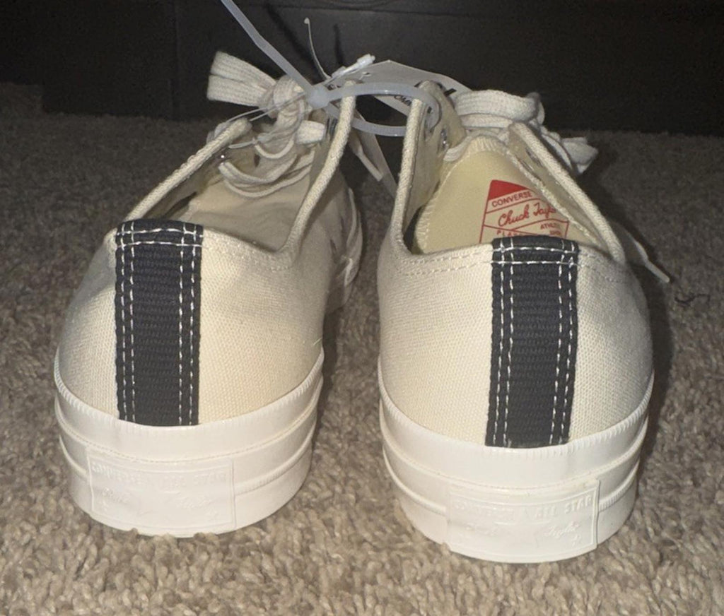 NEW Converse X Comme Des Garcon Play CDG Chuck Taylor Low Cream  12  W / 10 Men