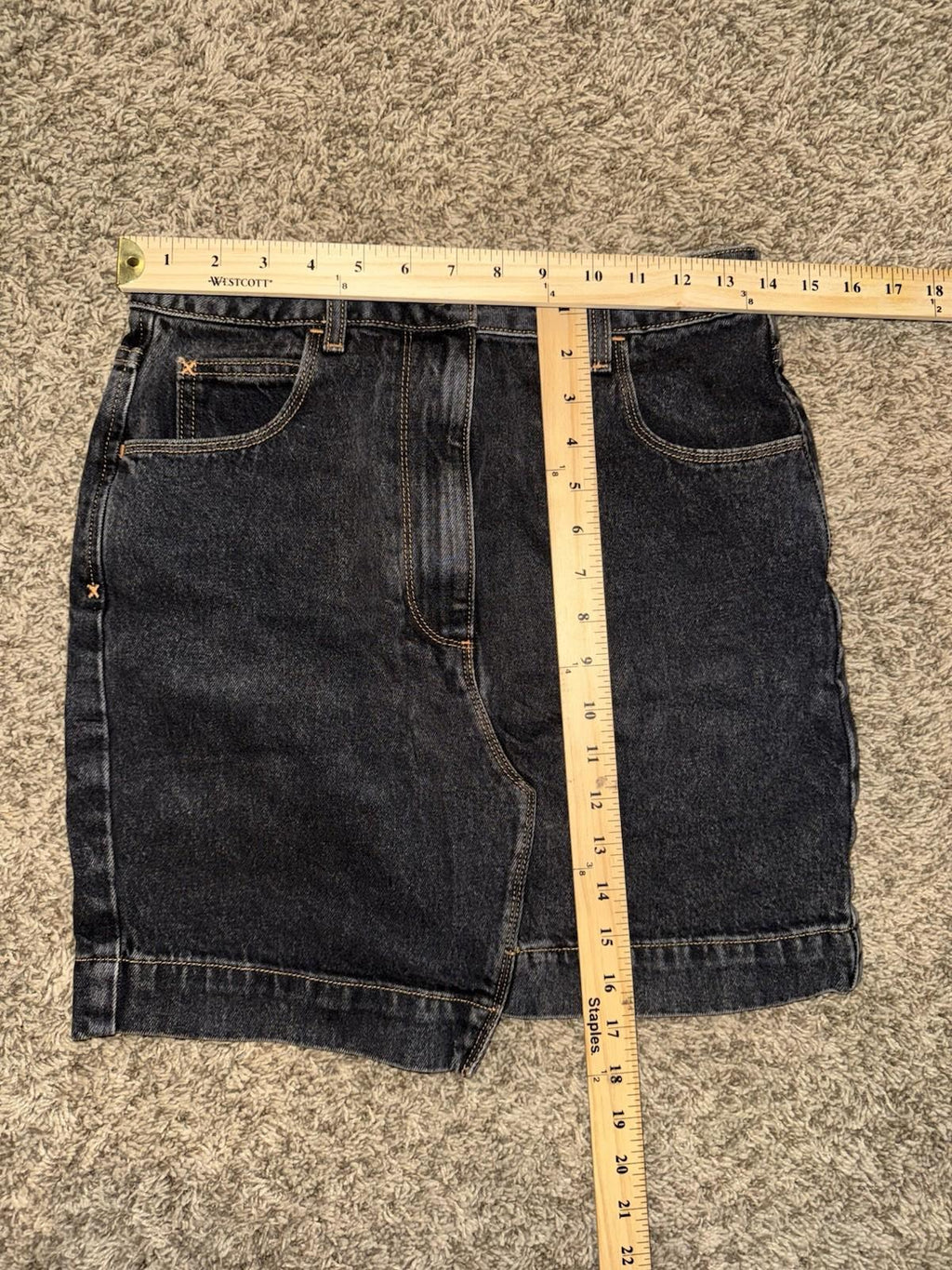 Collusion Womens Mid Acid Wash Denim Mini Skirt Mid Snow Wash Size 2us/6uk New