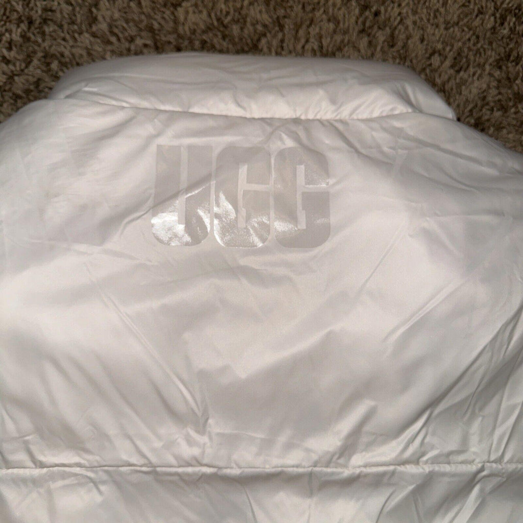 UGG Womens Sydnee Reversible Puffer Vest White/Cream Size-L