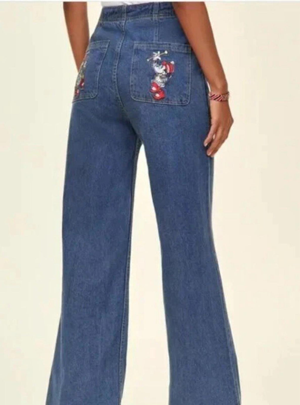 Macys x Disney Minnie Majorette High Rise Wide-Leg sailor dark Jeans size 10 NEW