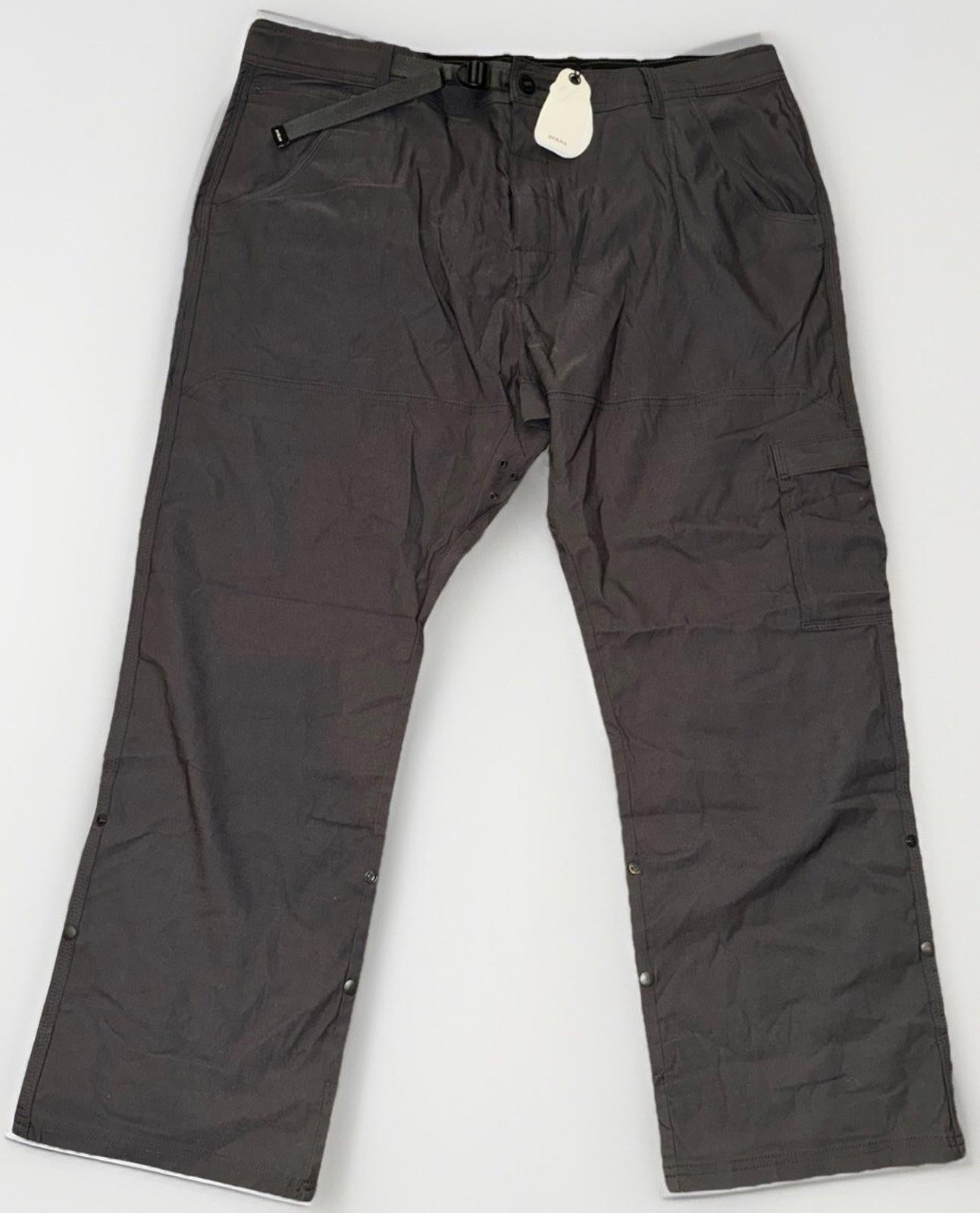 Prana Stretch Zion Pant II Standard Fit Straight Leg Gray Men’s 42x30 NEW