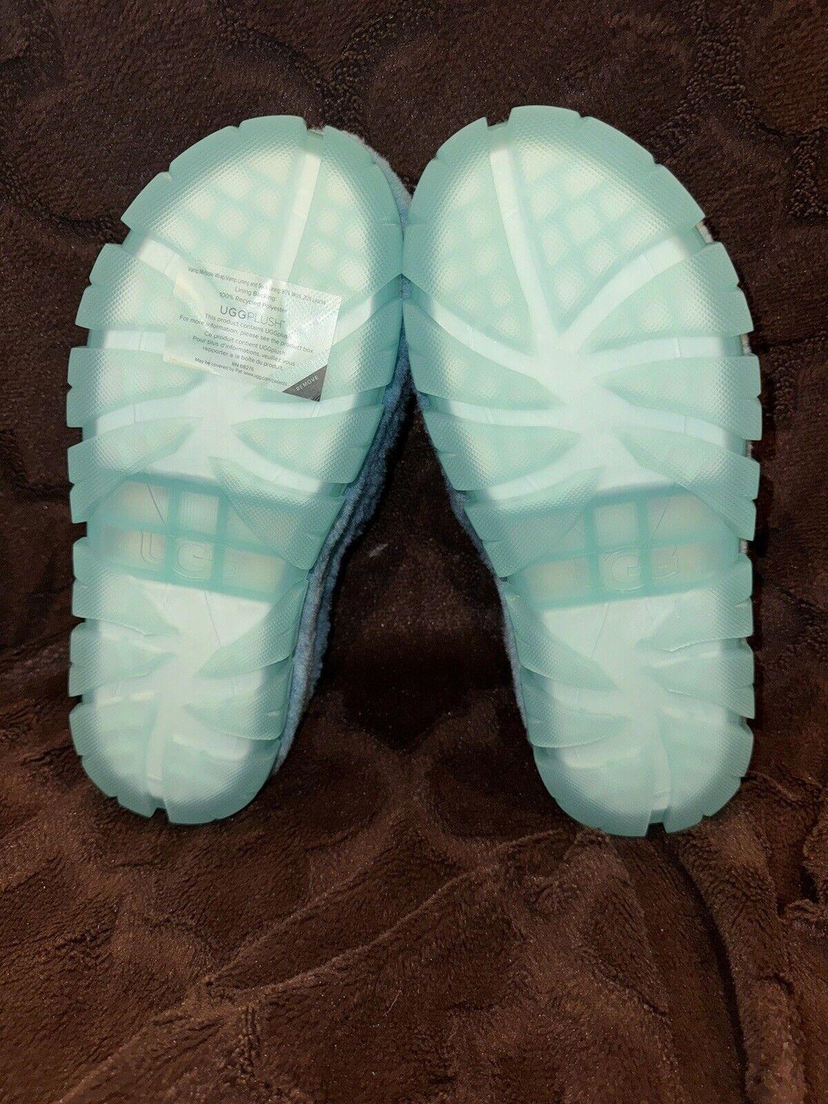 UGG Fluffita Women's Turquoise Fluffy Platform Slides Size 8