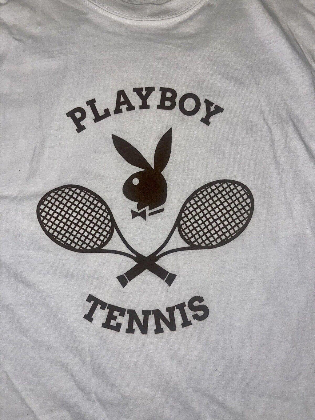 Playboy Tennis Club White Unisex Size M. T-Shirt NWT