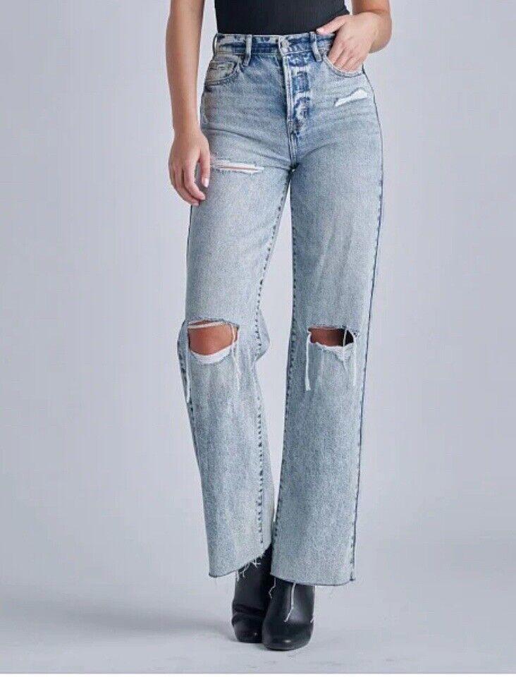 Hidden Logan Distressed High Rise Dad Jean for Women 28