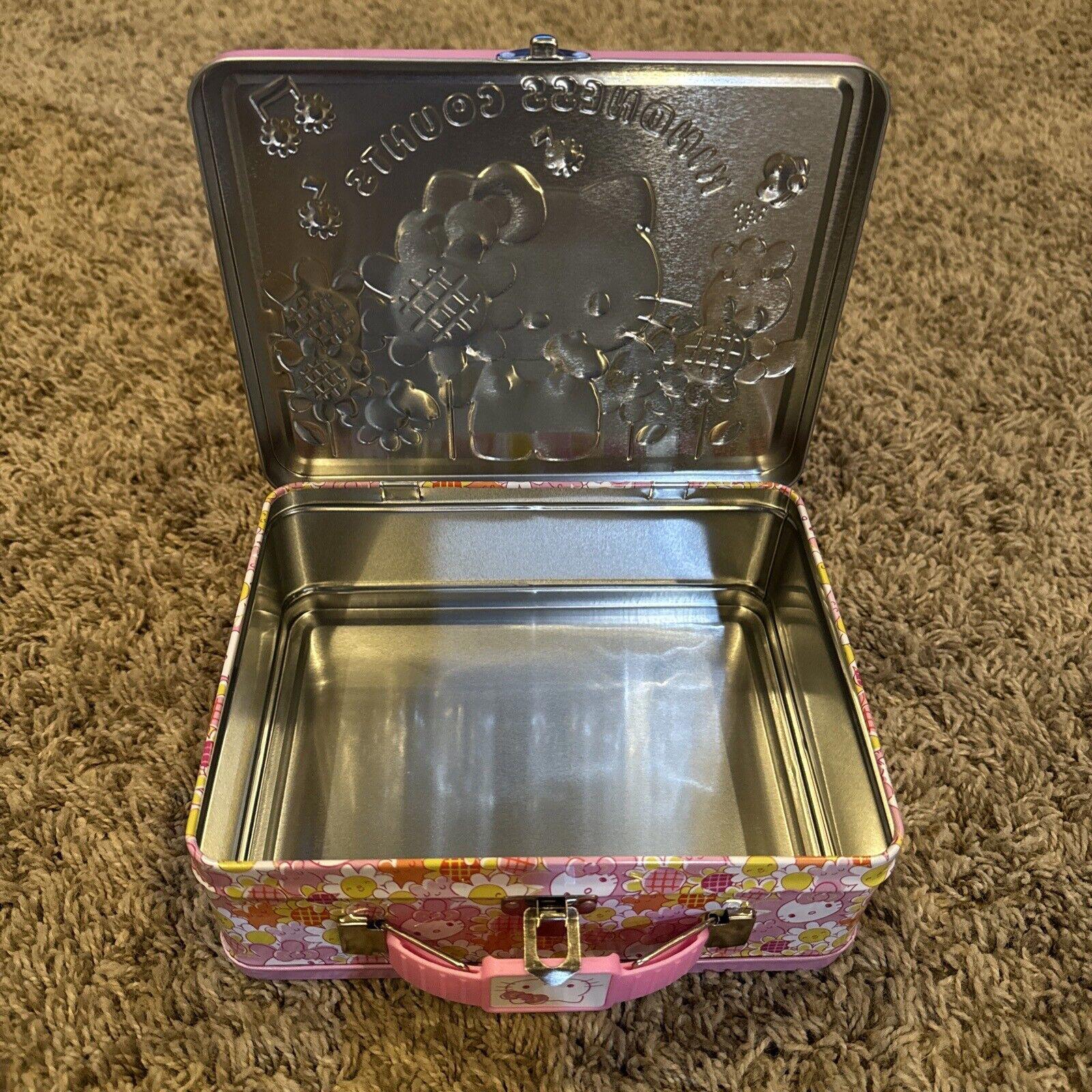 New Sanrio Hello Kitty Cafe Tin Metal Lunch Box Collectable