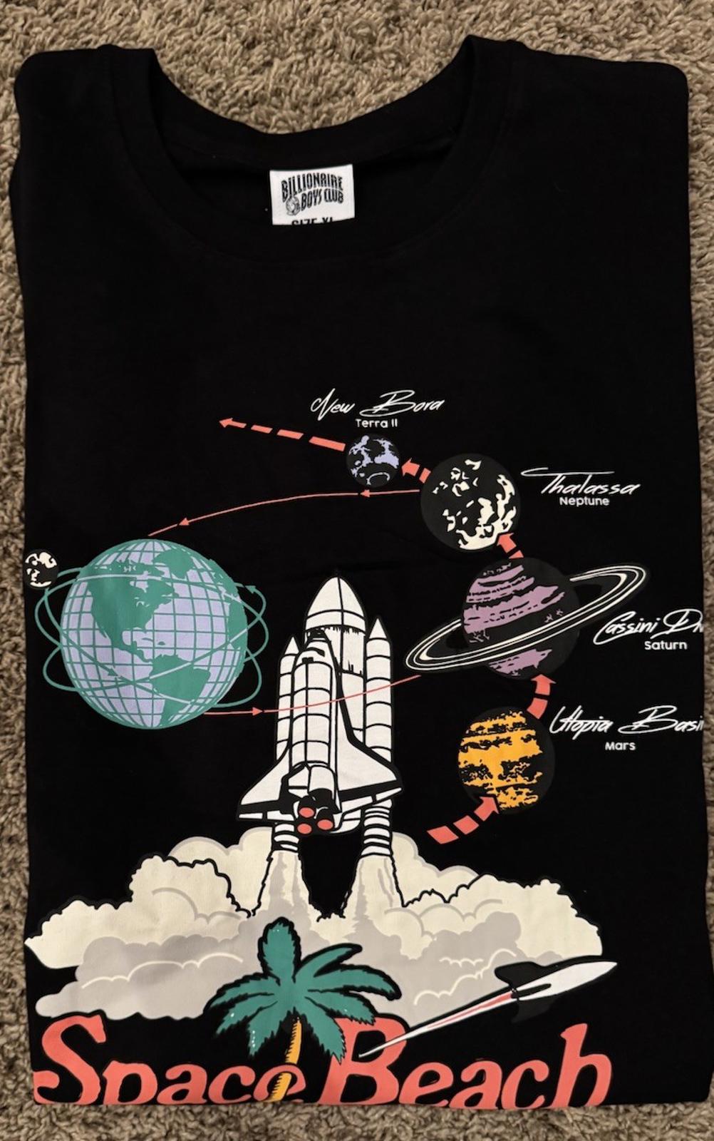NEW! Billionaire boys club Space beach SS Black Tee XL NWT