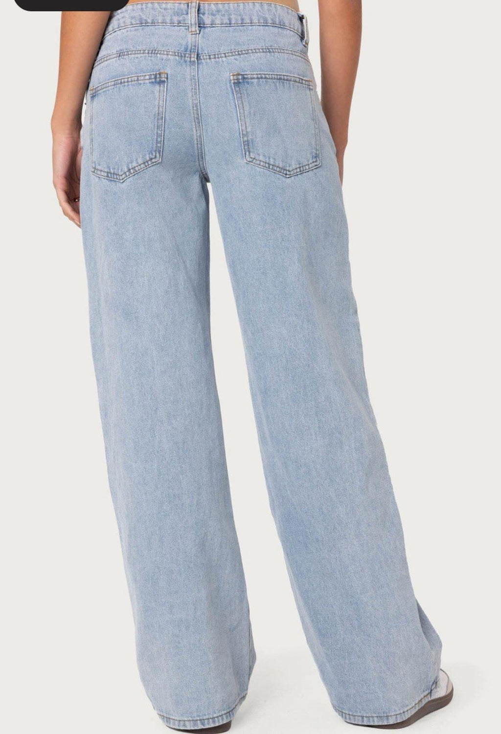 NEW NWT Edikted Petite Raelynn Washed Low Rise Jeans Sz S Petite Light blue