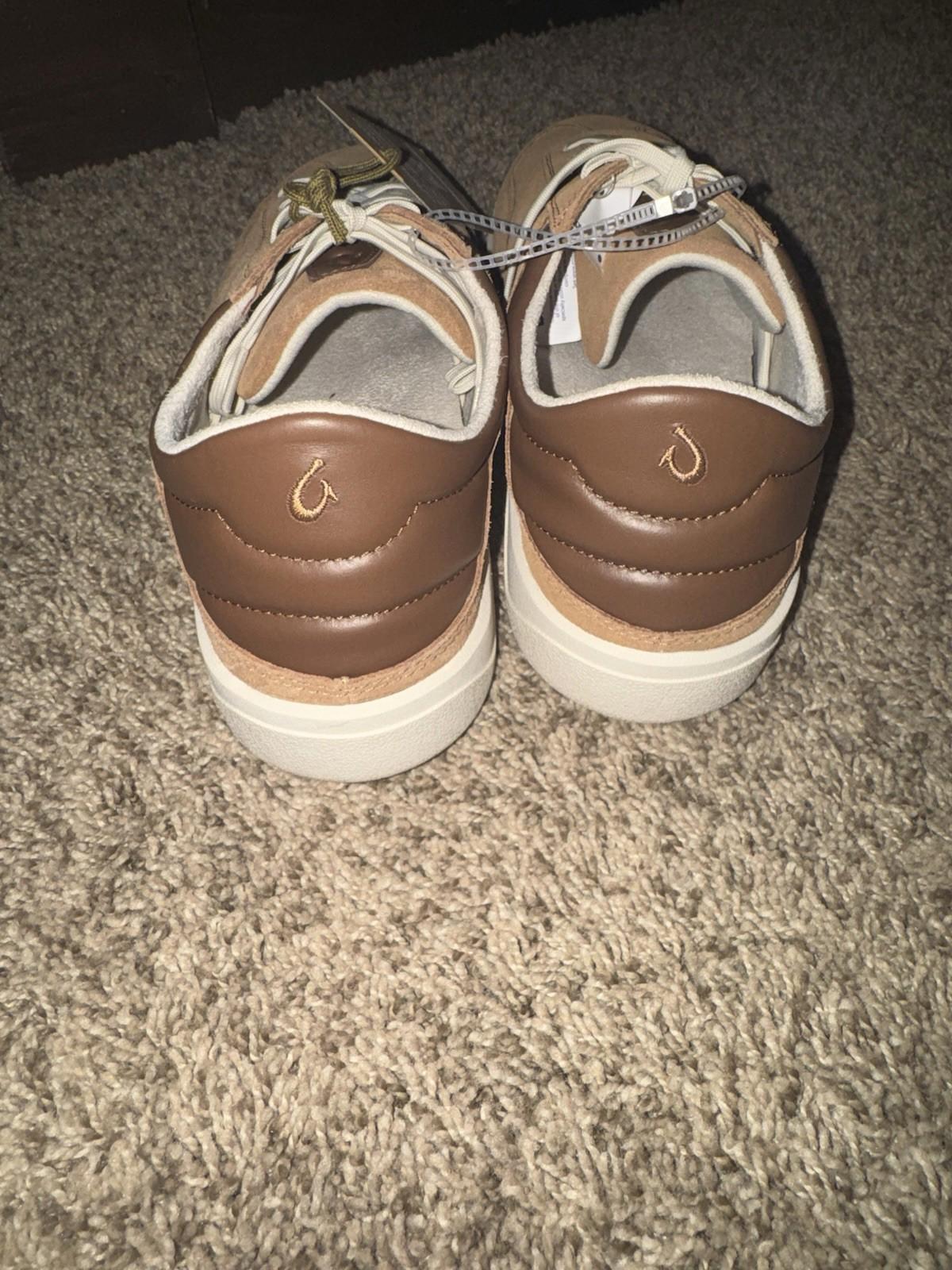Olukai Punini Suede Men's Sneaker Shoes Tan Toffee Casual Lace Up Size 11 / 44eu