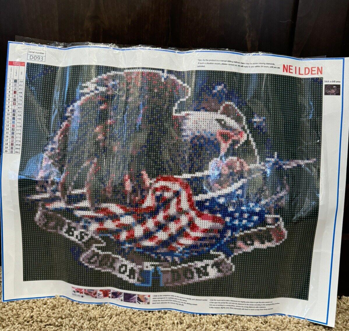 Diamond Drawing American Eagle USA Flag These Colors Don't Run NEW!