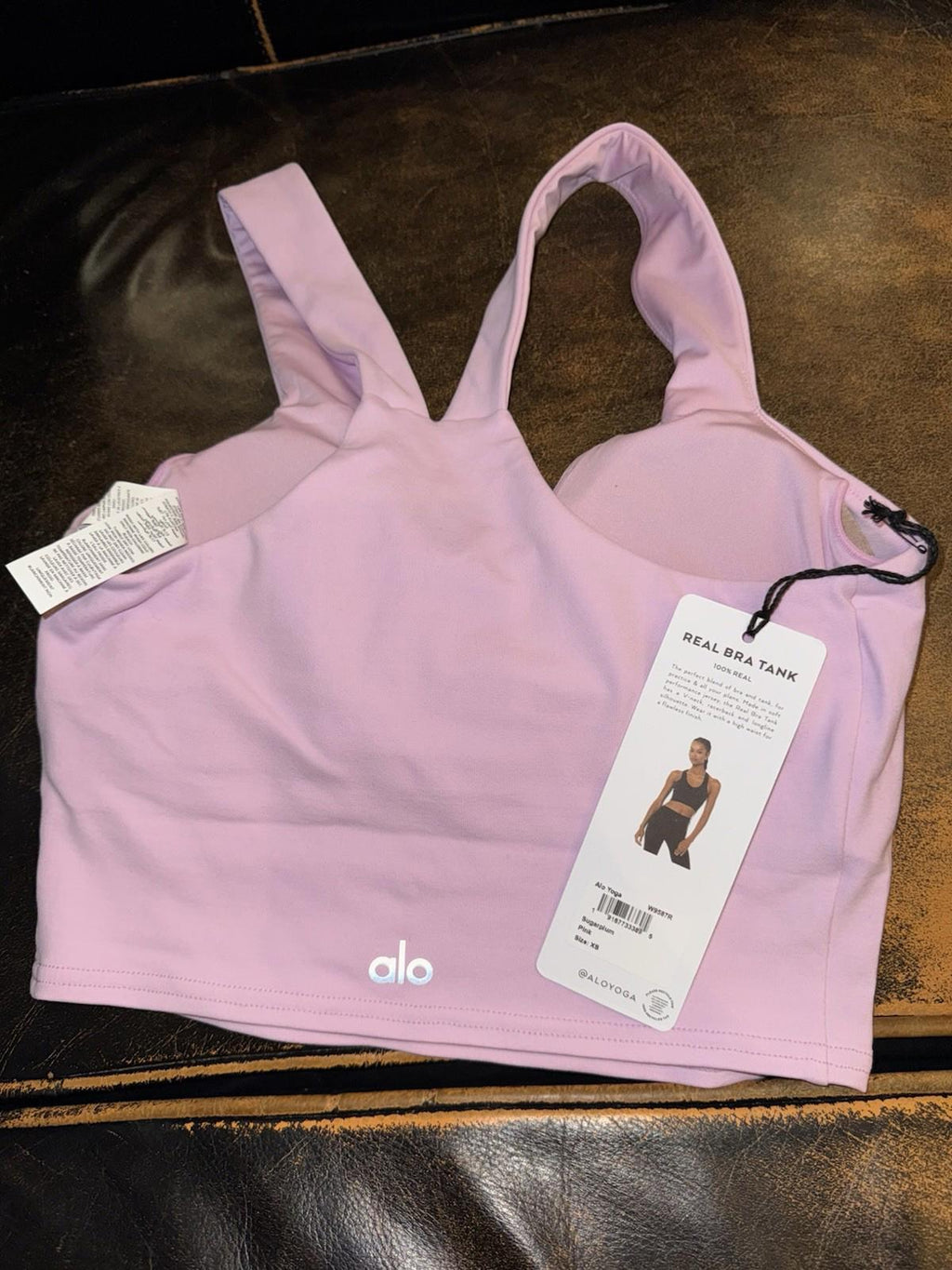 NEW! ALO Yoga Original Airbrush Real Bra Tank Pink Women's XS NWT