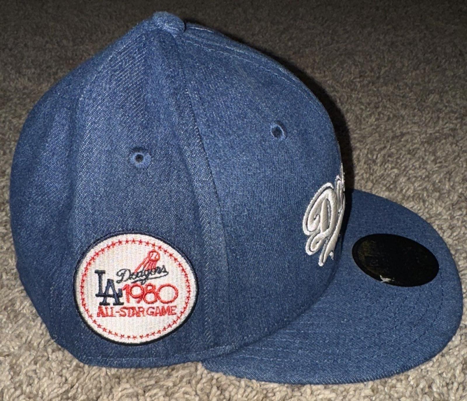 NEW LOS ANGELES DODGERS Denim Cap 1980 AllStar NEW ERA 59FIFTY Fitted Hat Size 7