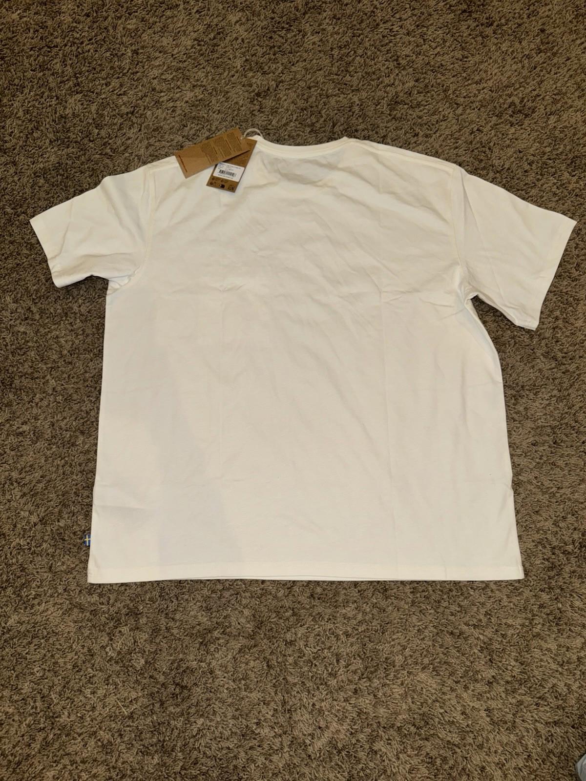 NEW! Limited Edition RARE Fjallraven Logo Pocket T-Shirt Of-White Large NEW
