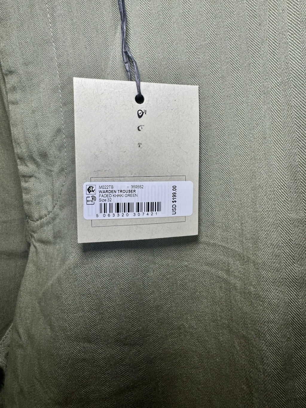 NEW Men’s Allsaints Warden Wide Leg Trousers. 32 Faded khaki NWT MSRP $199