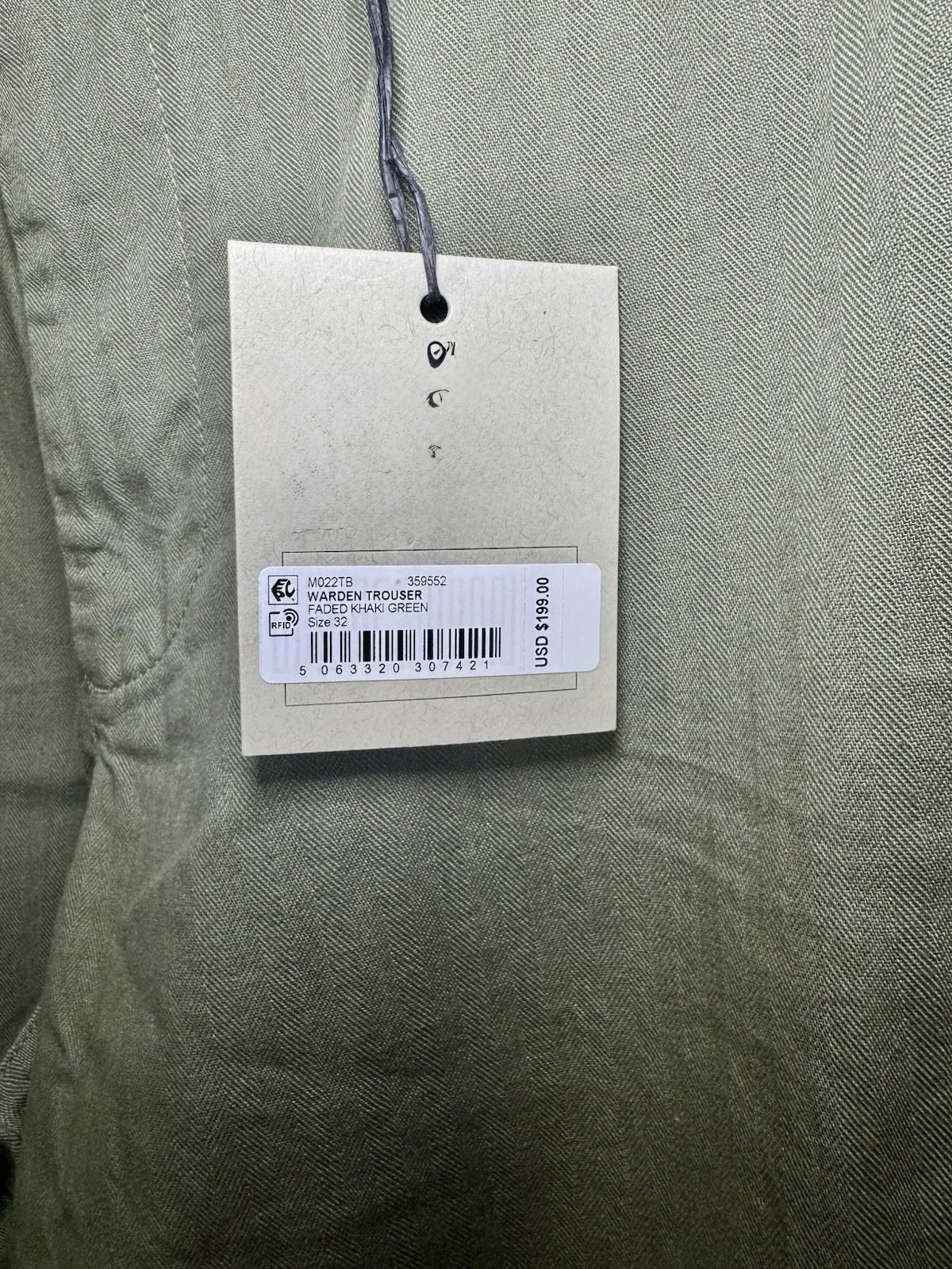NEW Men’s Allsaints Warden Wide Leg Trousers. 32 Faded khaki NWT MSRP $199