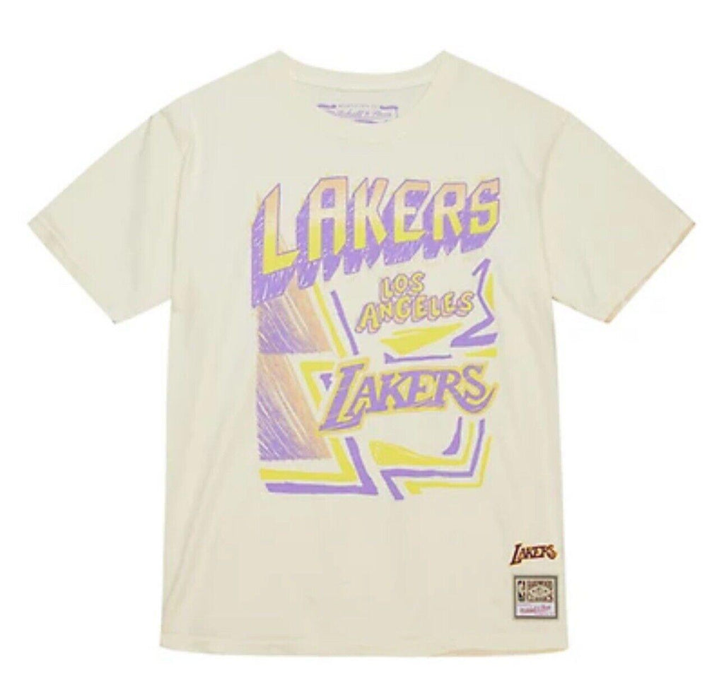 NEW! Mitchell & Ness LA Lakers Sidewalk Sketch T-Shirt LG