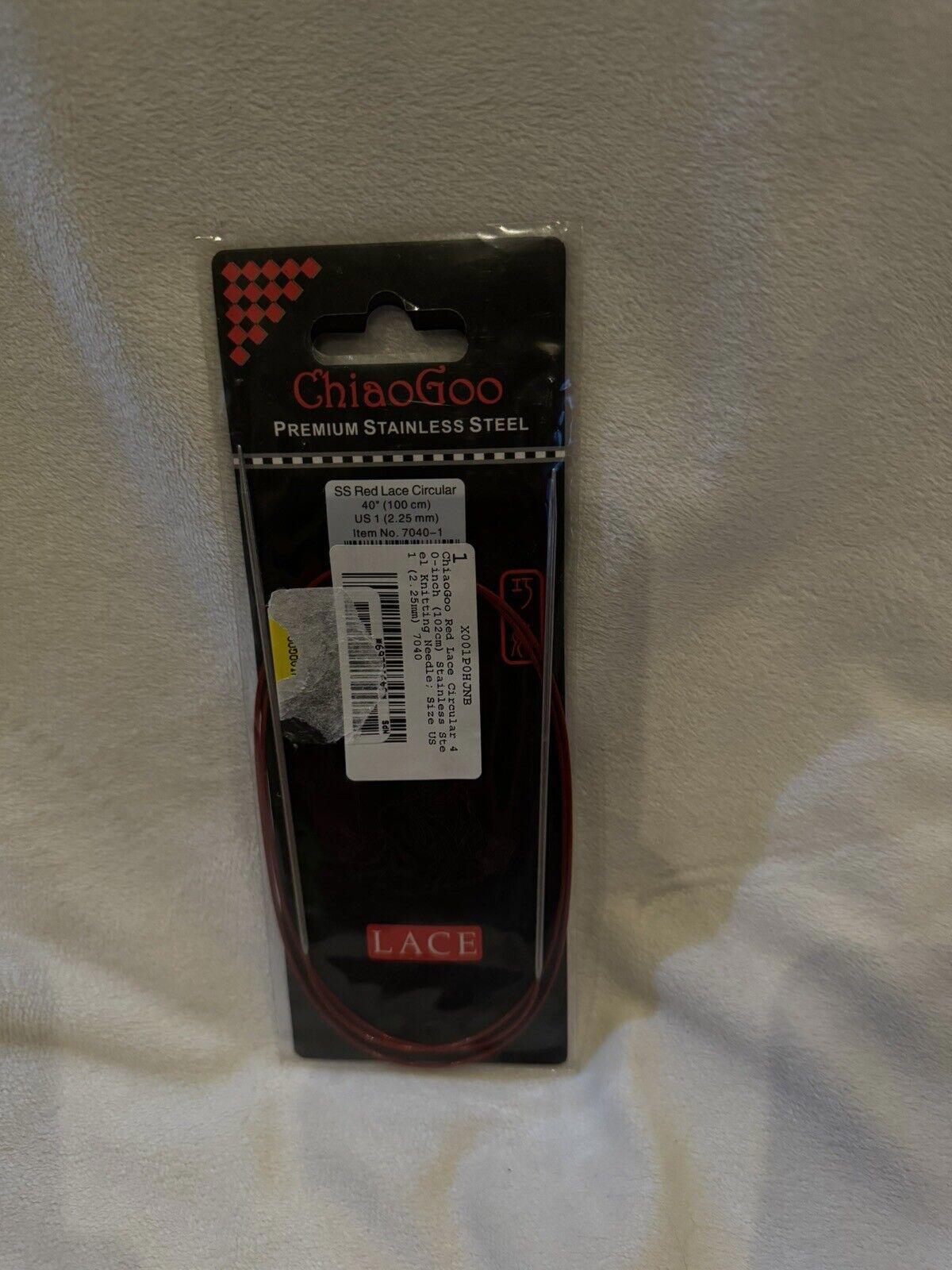 ChiaoGoo Red Stainless Steel Circular Knitting Needles US 1 (2.25mm) 40”(100 Cm)