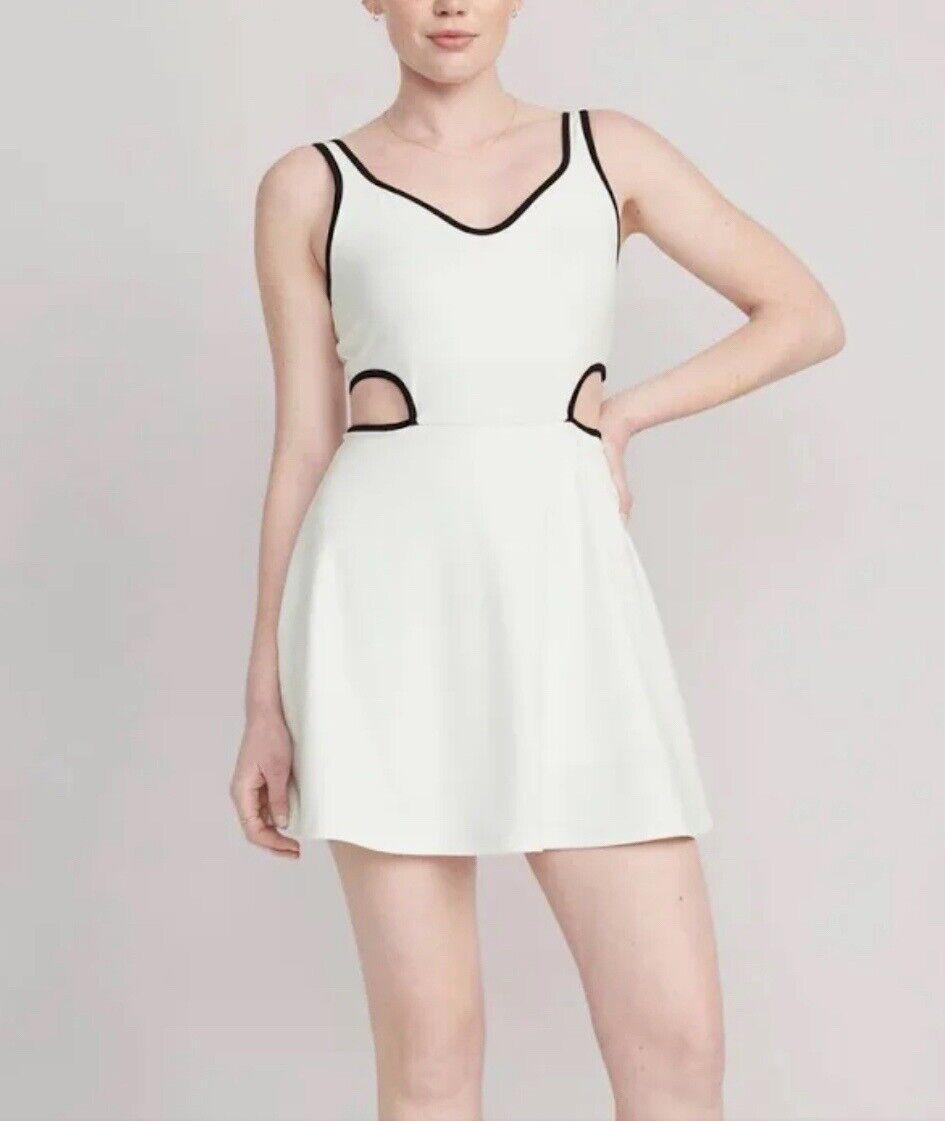 Old Navy PowerSoft Shelf Bra Support Dress White Size L