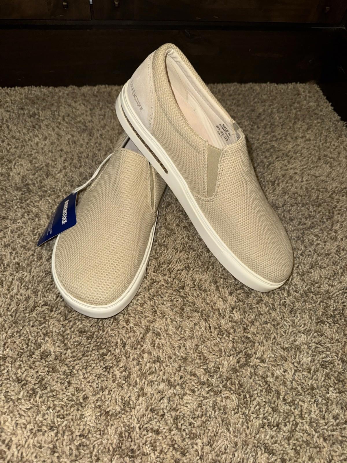 Birkenstock Oswego Beige Canvas/Suede Shoes Sandcastle Size 43