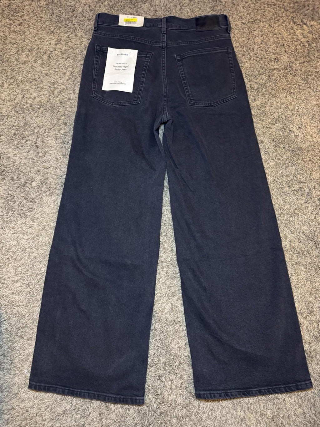 EVERLANE black Jeans Womens 28R Way-High Sailor Jean Wide Leg Stretch Denim NEW