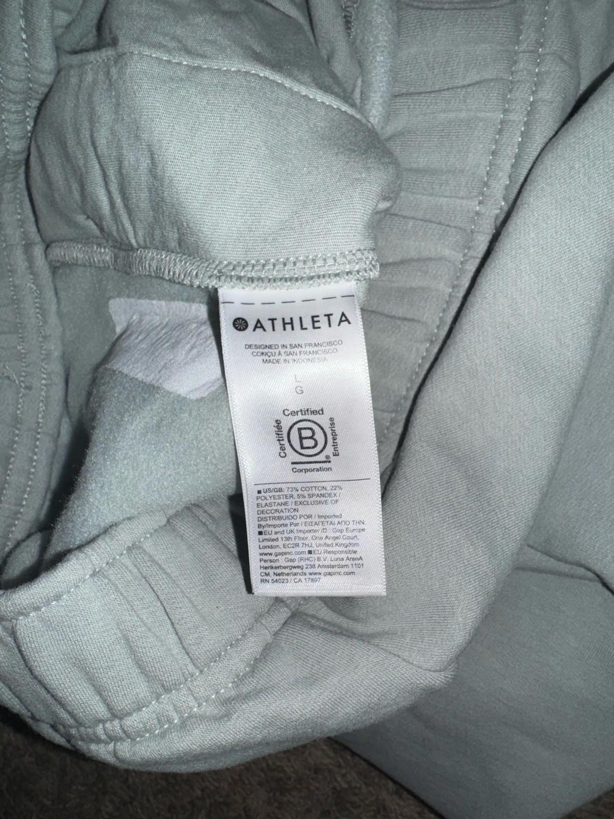 NEW Athleta LG Forever Fleece Jogger Green Sweatpants Oversized NWT