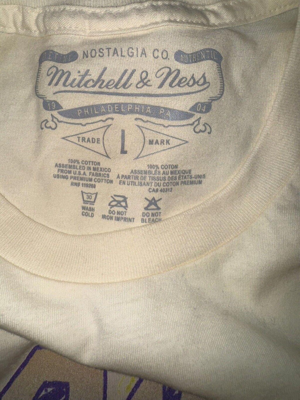 NEW! Mitchell & Ness LA Lakers Sidewalk Sketch T-Shirt LG