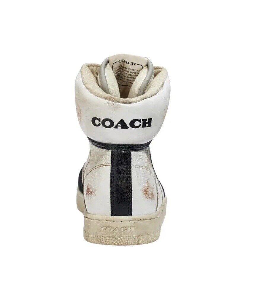 New COACH Men’s DISTRESSED High Top Sneaker Size 7.5 RARE!