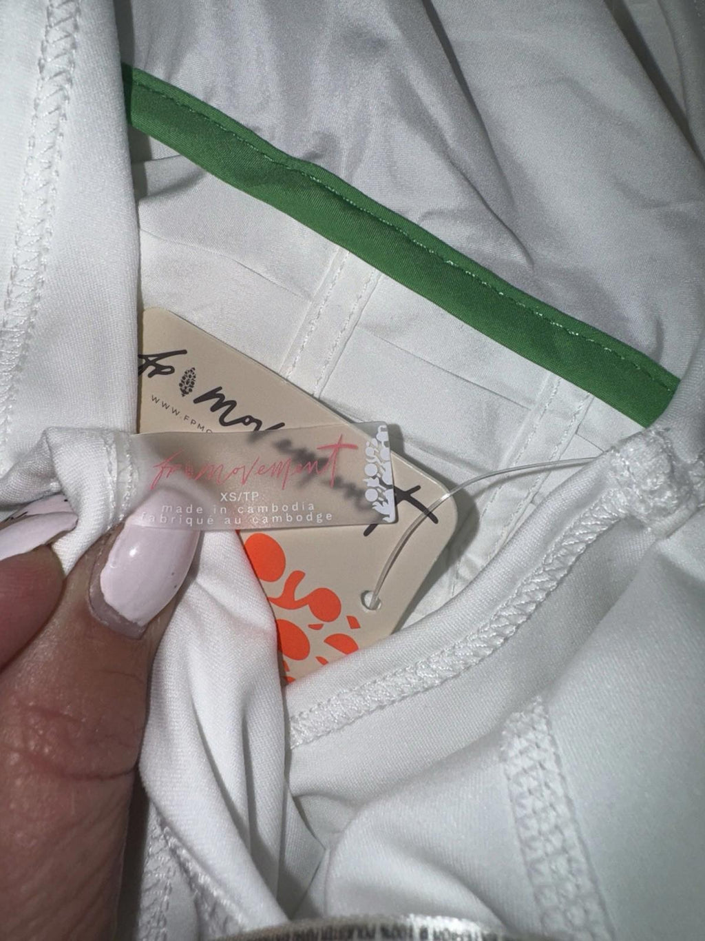 Free People Movement XS White Green Easy Tiger Shortsie Romper Tennis Golf NEW