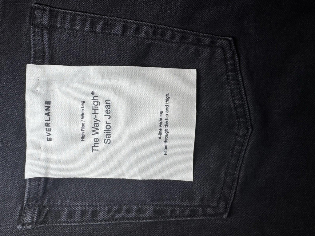 EVERLANE black Jeans Womens 28R Way-High Sailor Jean Wide Leg Stretch Denim NEW