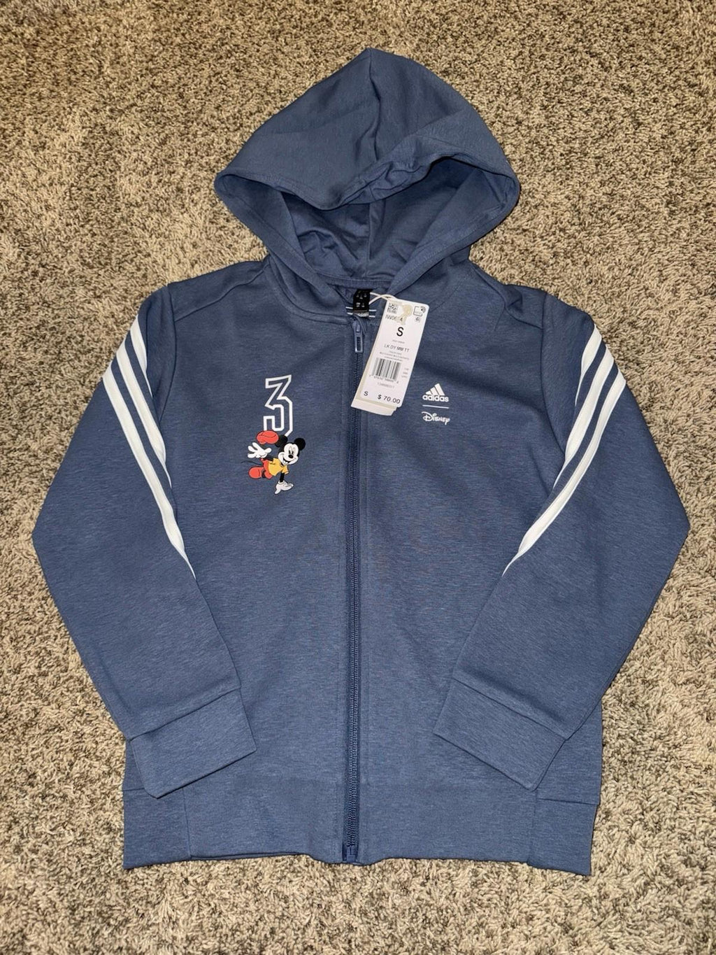 NEW! adidas kids ADIDAS DISNEY MICKEY MOUSE Zip-up Jacket HOODIE NWT