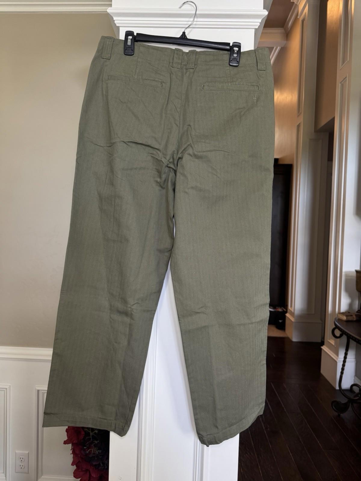 NEW Men’s Allsaints Warden Wide Leg Trousers. 32 Faded khaki NWT MSRP $199