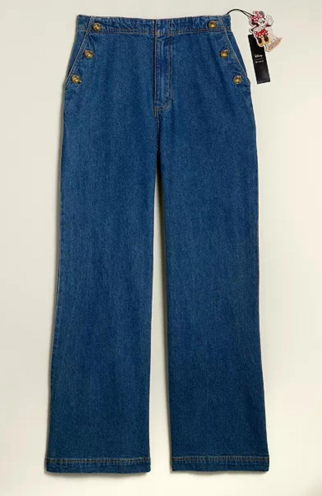Macys x Disney Minnie Majorette High Rise Wide-Leg sailor dark Jeans size 10 NEW
