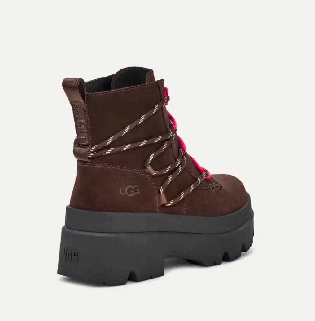 UGG BRISBANE LACE-UP SUEDE PLATFORM BOOTS SIZE 9.5