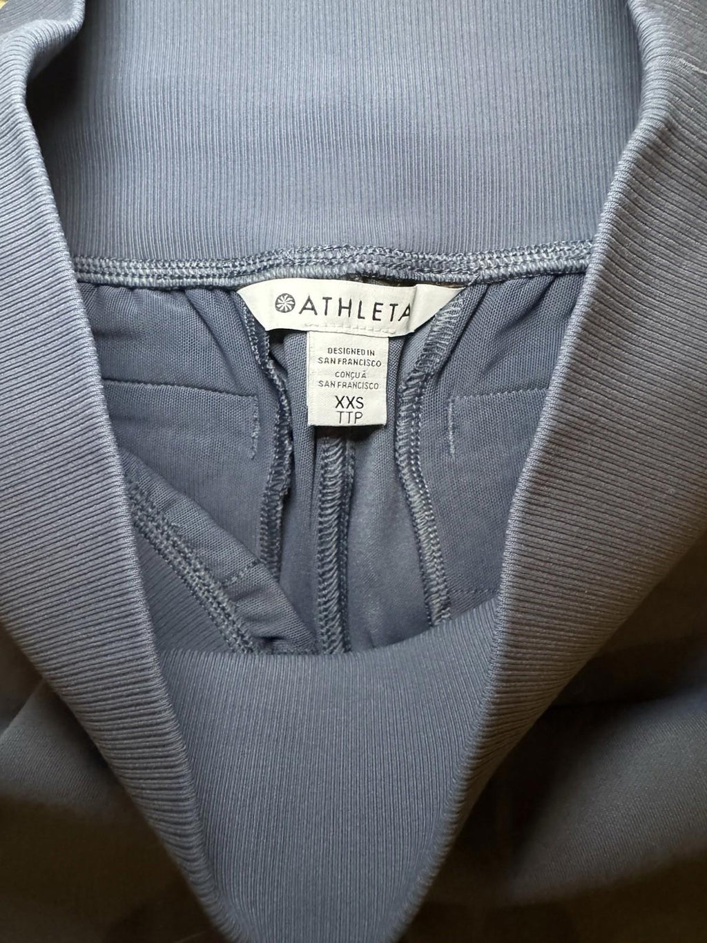 Athleta size XXS Venice Jogger Side Piping Granite Blue/White Stripe #854423 NEW