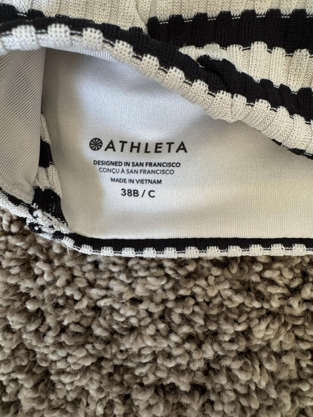 NWT Athleta PARADISE YARN DYE BRA CUP BIKINI TOP 38 B/C NEW
