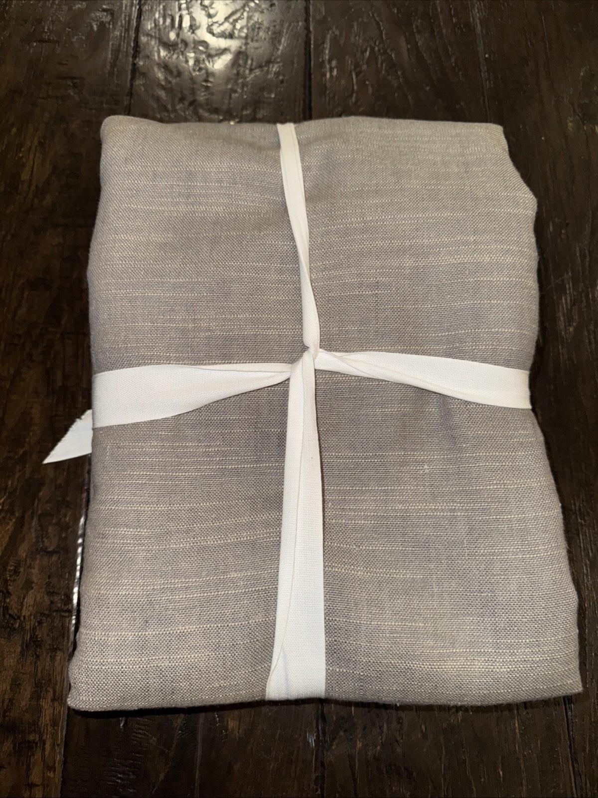Pottery Barn Emery Linen Blackout Curtain 64x56 Gray 3 in 1 Pole Top NEW