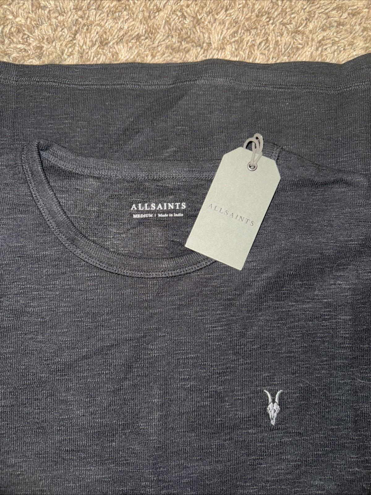 AllSaints T Shirt Mens Waffle Esum Short Sleeve Tee Crewneck Designer MED NWT