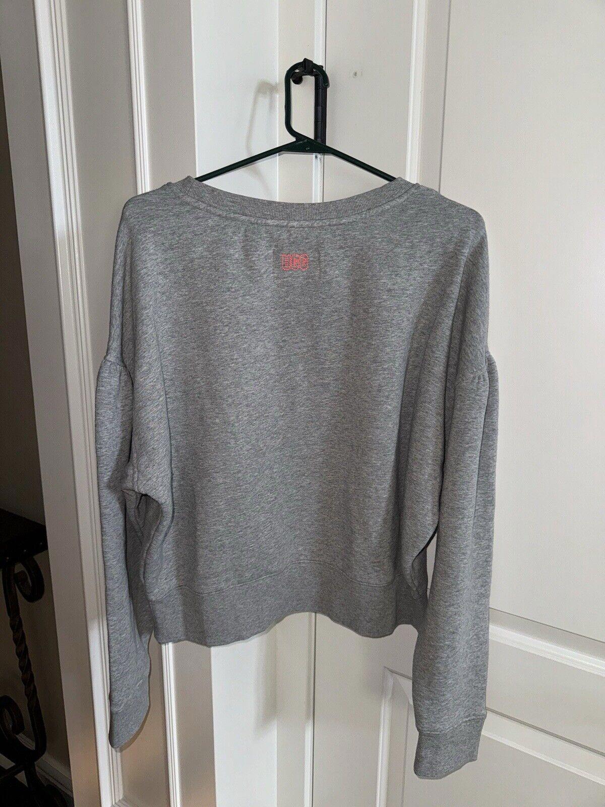 UGG Women Tenley CrewNeck Shirred Sleeve SweatShirt Gray XL