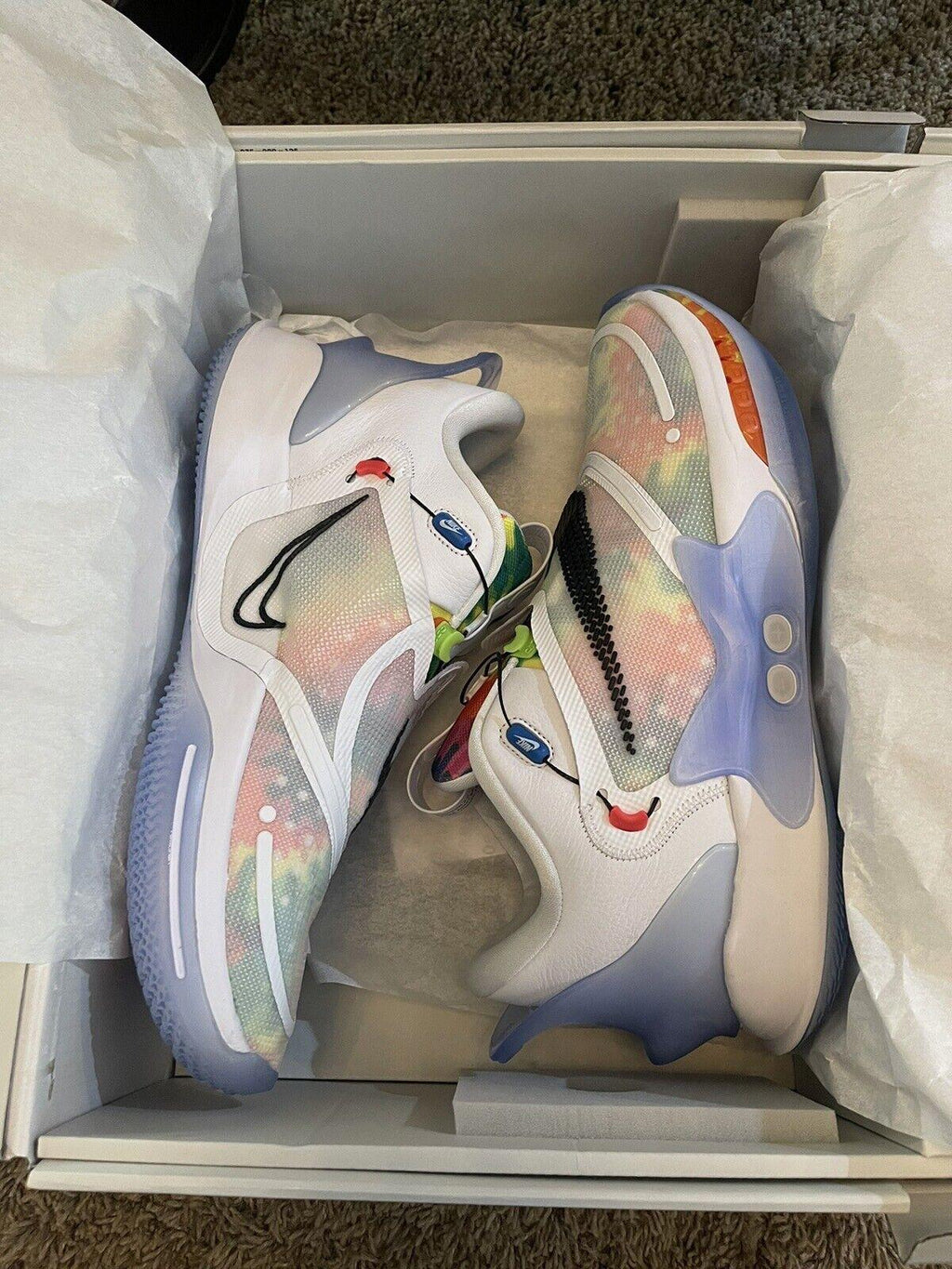Sz 14 Nike Adapt BB 2.0 TieDye Auto Lace tighten USB Charger
