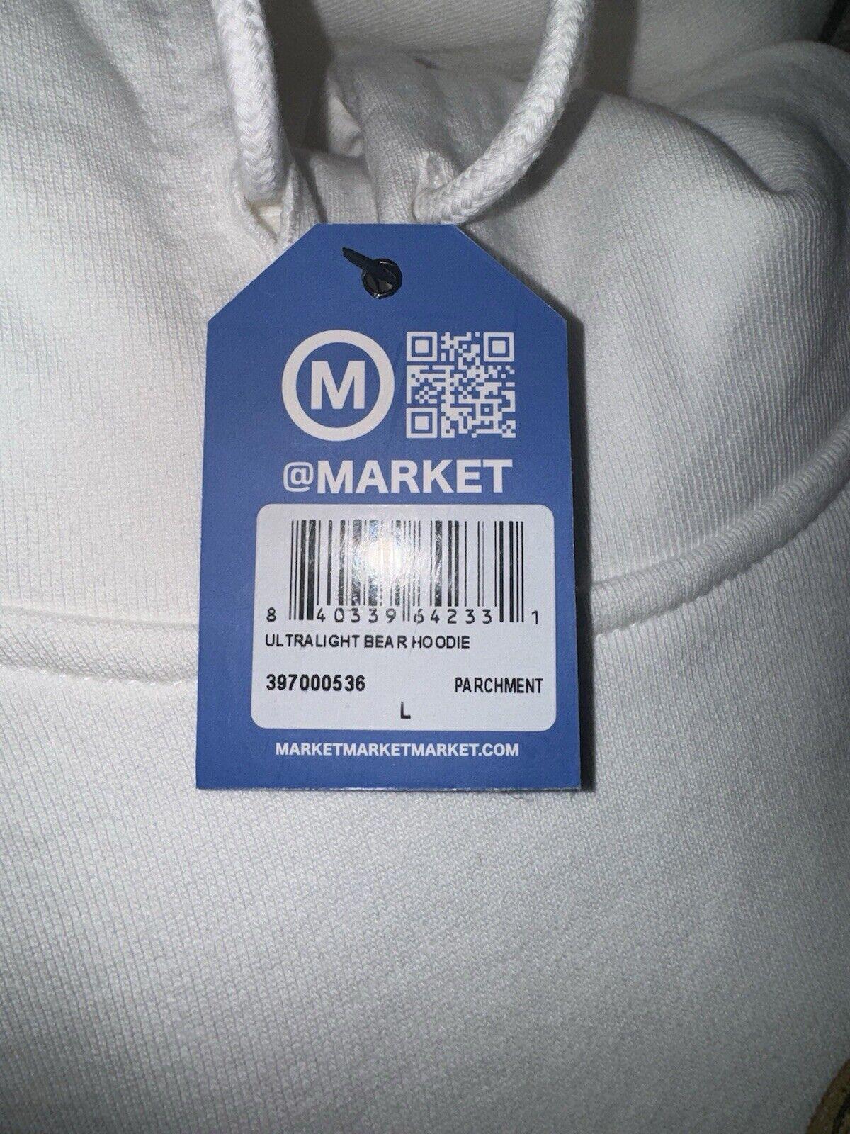 MARKET Brand White Ultralight BEAR Hoodie New Fall LARGE