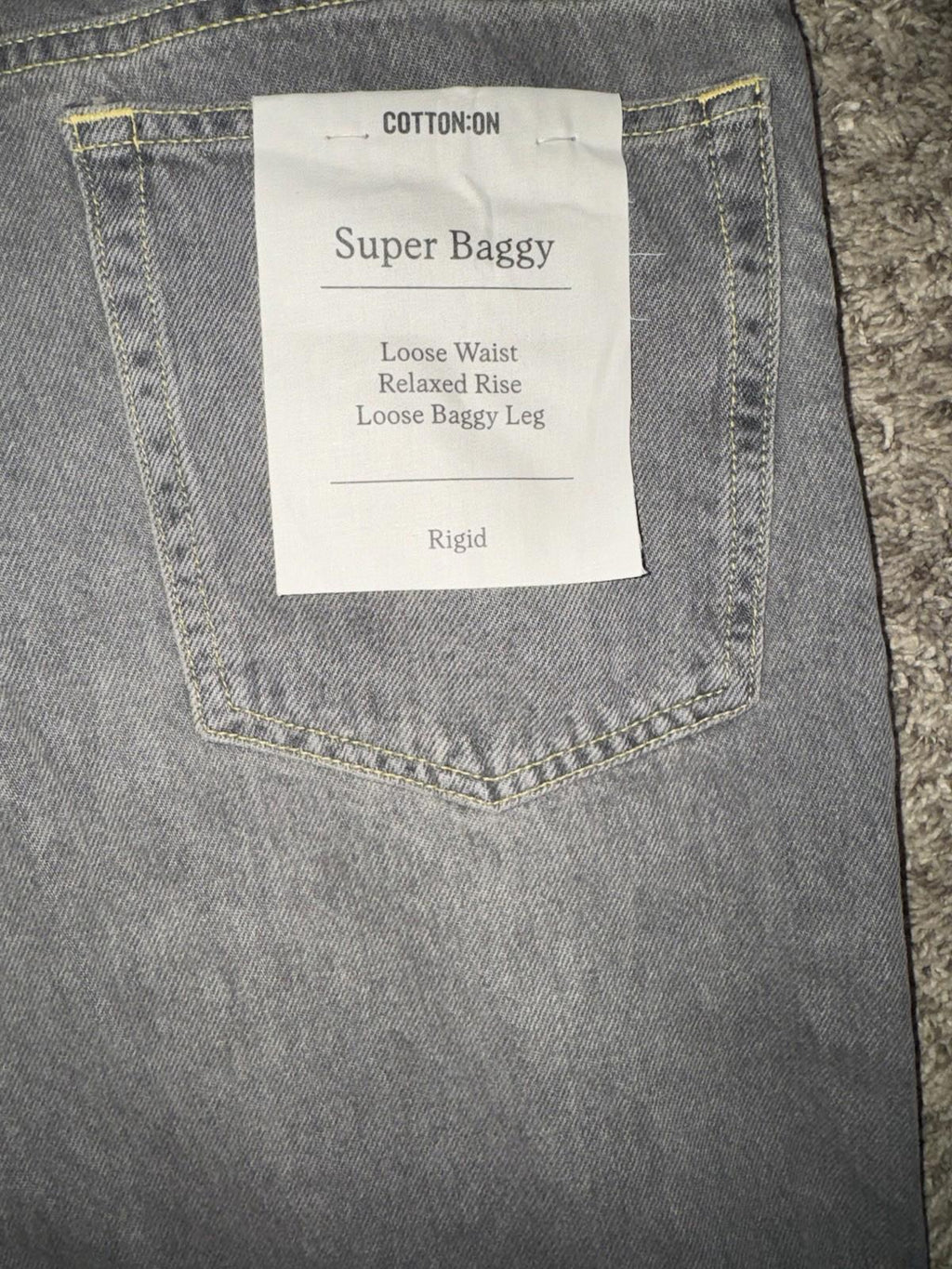 COTTON:ON Super Baggy Jeans in Y2K Washed Grey, size 30 NEW