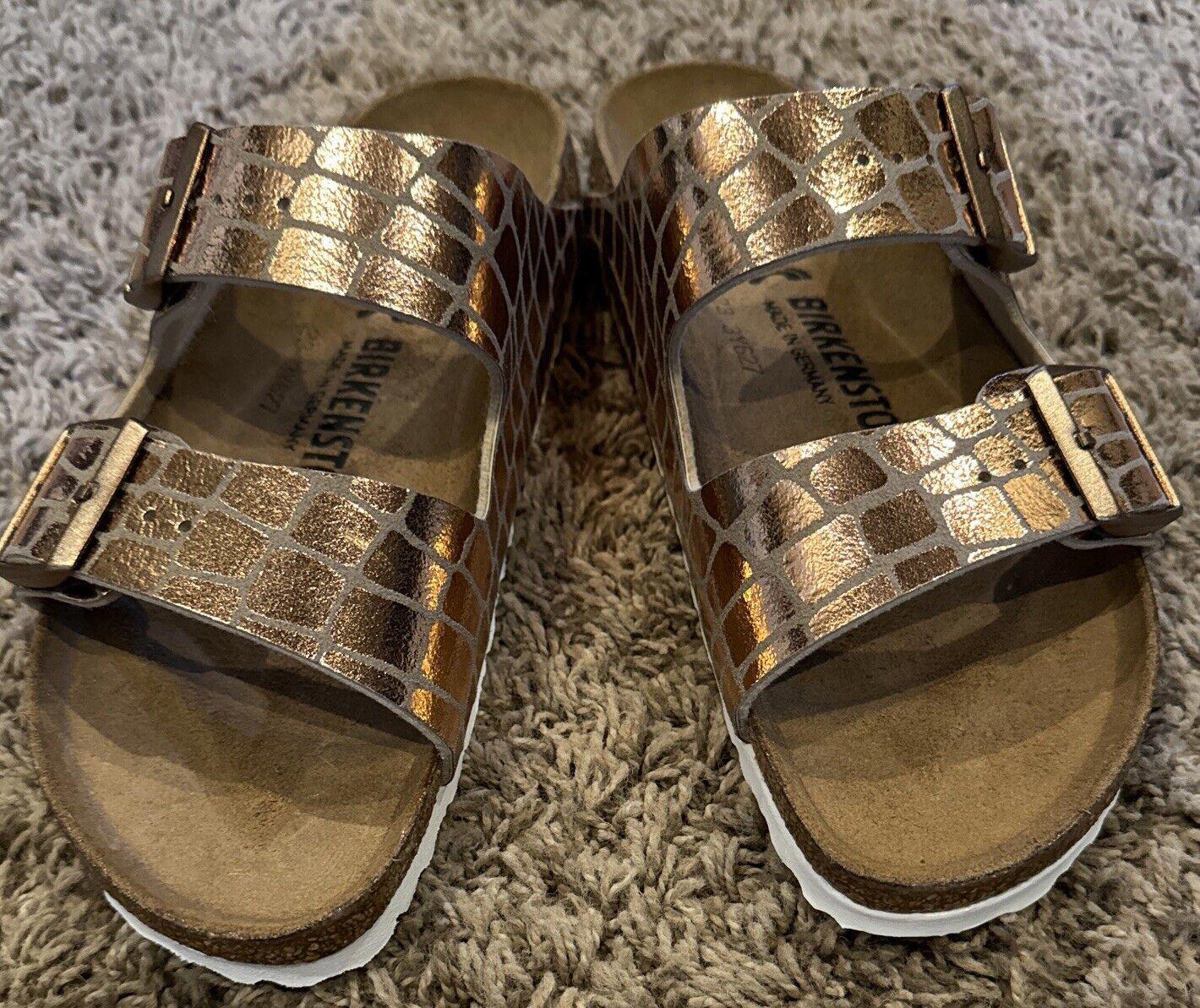 Birkenstock Sandals Size 37 US Copper Leather Casual Arizona