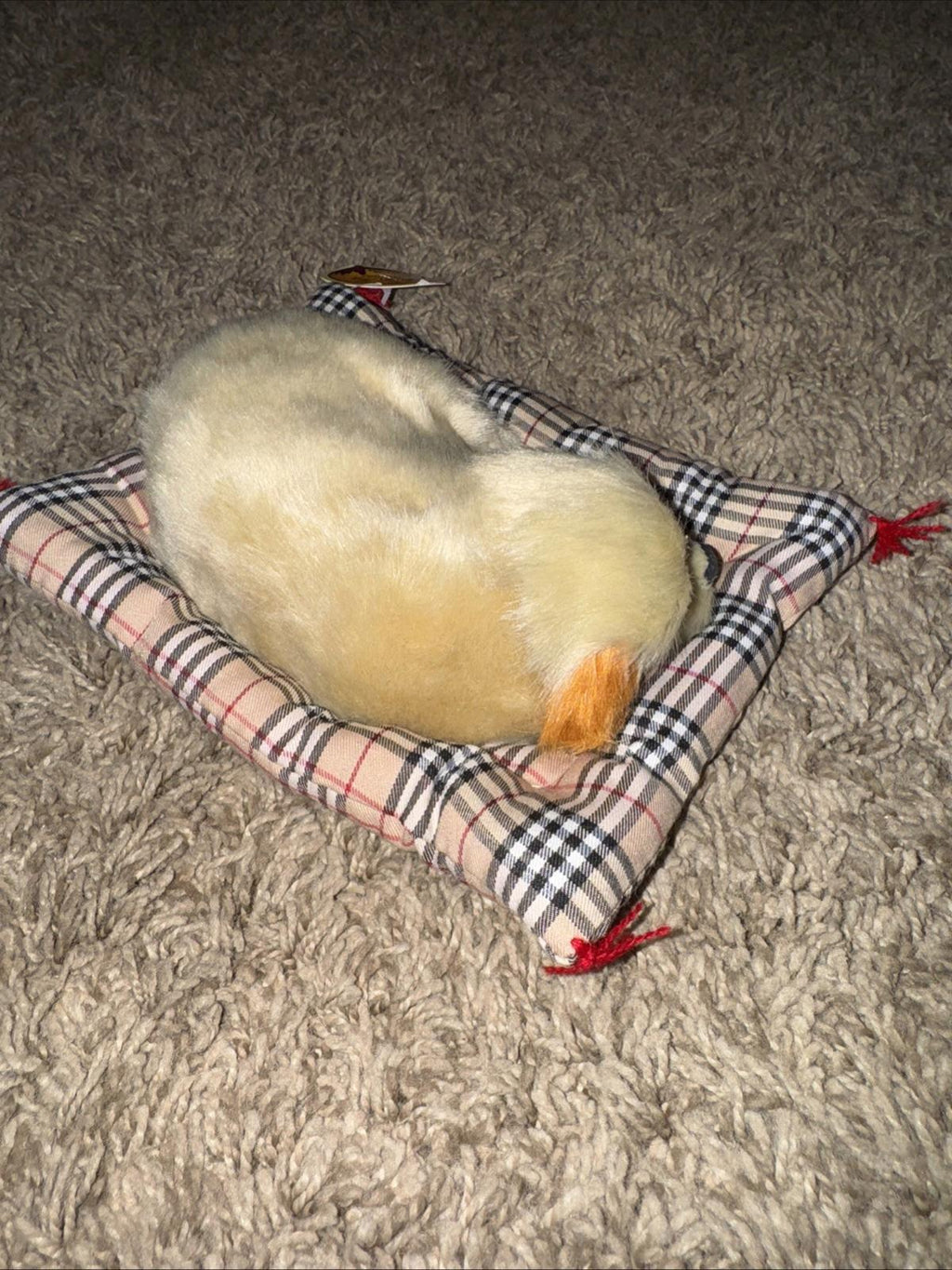 NEW! Fur SLEEPING PUPPY On A Blanket WILCOR CUDDLY FUR COLLECTIBLE